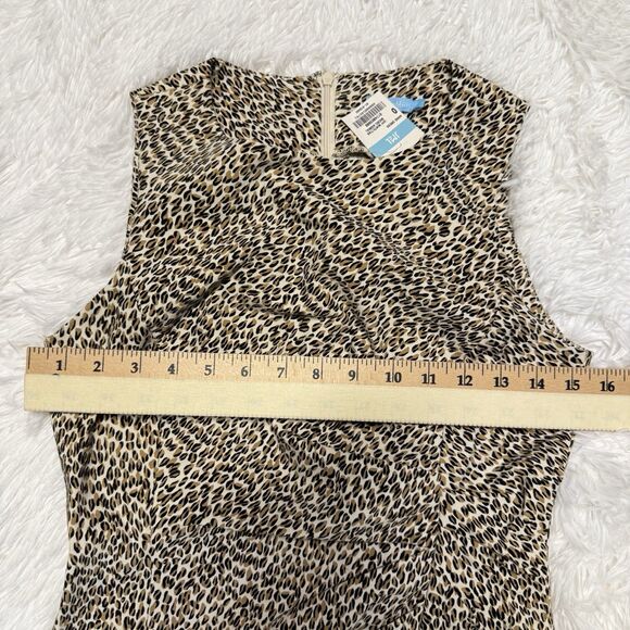 J McLaughlin Micro Animal Print Anne Sheath Dress Women Size 0 Sleeveless NWT - Picture 12 of 15